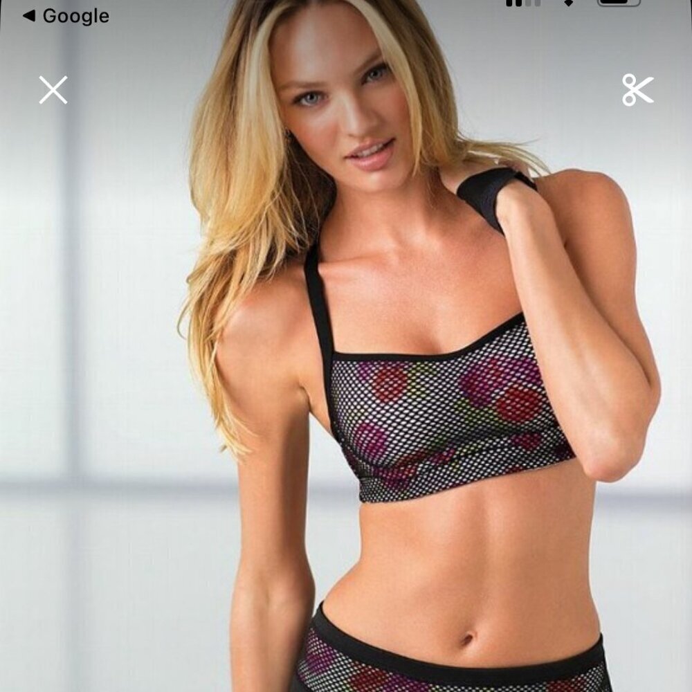 Victoria's Secret VSX Sport Floral Mesh Underwire Sports Bra, Size 36C